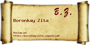 Boronkay Zita névjegykártya