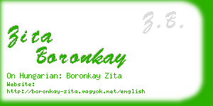 zita boronkay business card